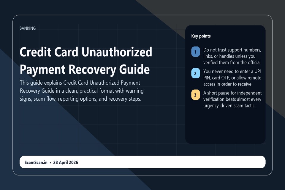 Credit Card Unauthorized Payment Recovery Guide cover image