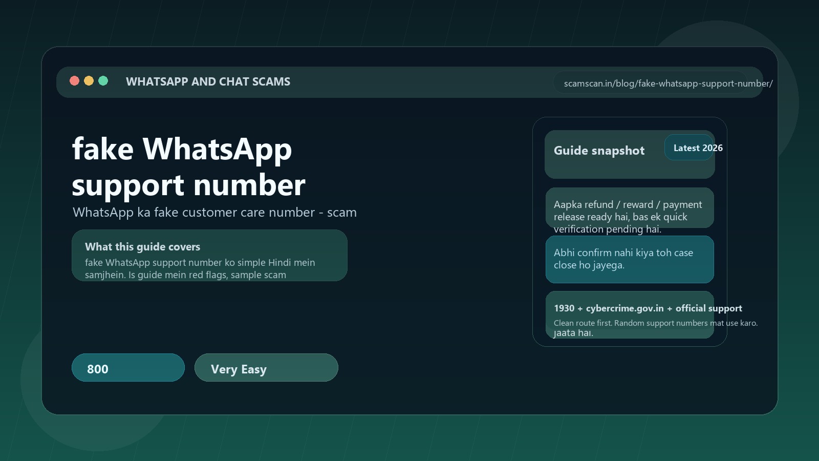 fake WhatsApp support number - WhatsApp ka fake customer care number - scam cover image