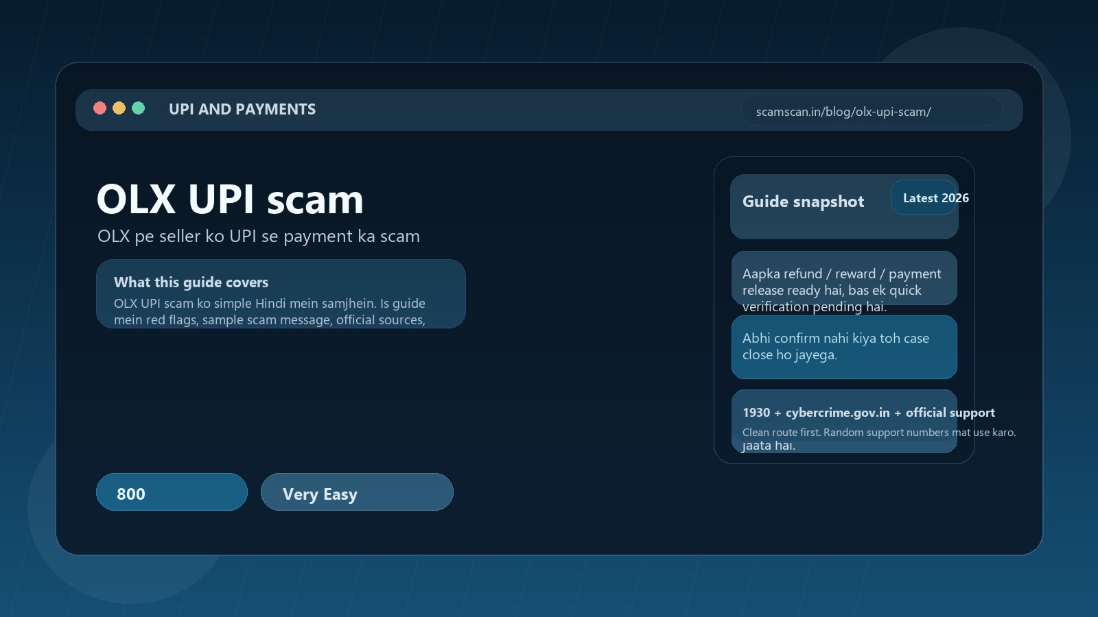 OLX UPI scam - OLX pe seller ko UPI se payment ka scam cover image