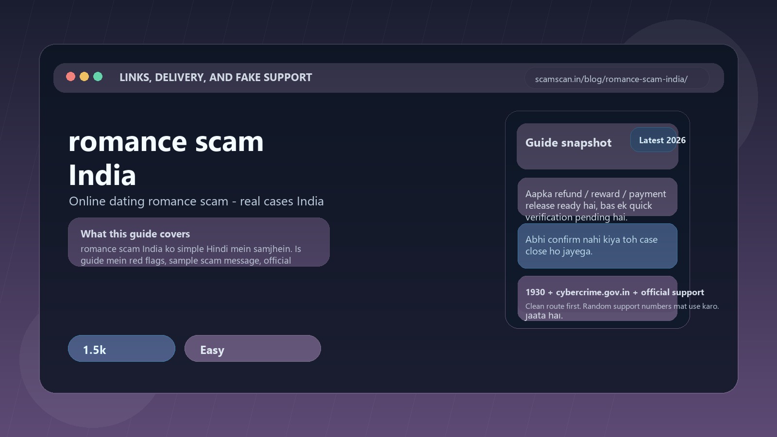 romance scam India - Online dating romance scam - real cases India cover image