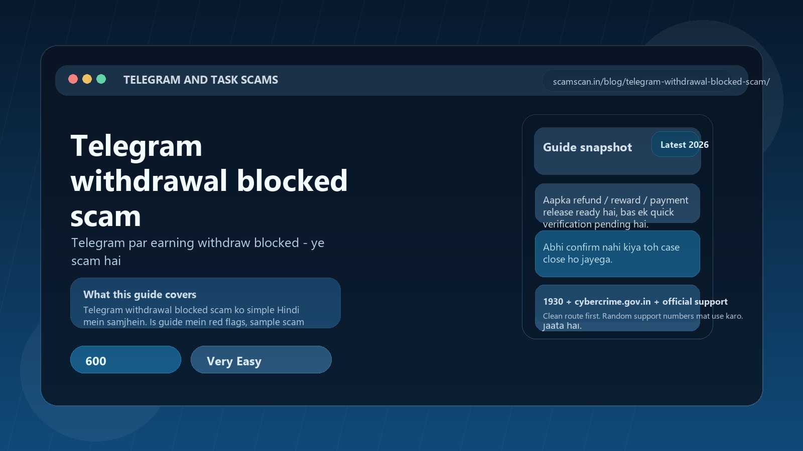 Telegram withdrawal blocked scam - Telegram par earning withdraw blocked - ye scam hai cover image