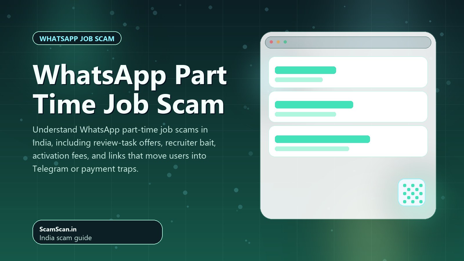 WhatsApp Part Time Job Scam cover image